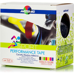 Master Aid Sport Performance Tape Ταινία Κινησιολογίας 5cm x 5m Μαύρη 1τμχ