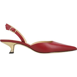 Michael Kors Γόβες Slingback Δερμάτινες με Λεπτό Χαμηλό Τακούνι Μπορντό 40F4LUMP1L-609
