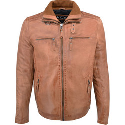 Leather 100 Ανδρικό Μπουφάν Χειμωνιάτικο Δερμάτινο Καφέ 37-M-GEORGIO