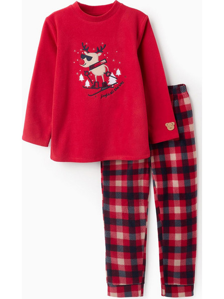Zippy Παιδική Πιτζάμα Fleece Χειμωνιάτικη Κόκκινη Μαύρη 31067326040