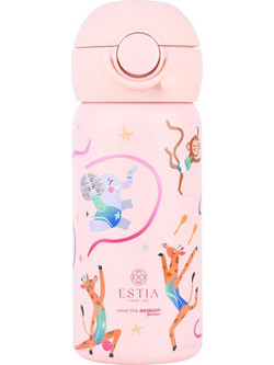 Estia Wonder Bottle Save Τhe Aegean Wild Stunts Παιδικό Παγούρι Θερμός Ανοξείδωτο Ροζ 350ml