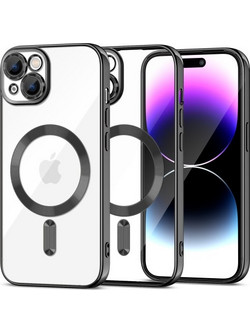 Tech-Protect MagShine Back Cover Black/Clear (iPhone 15)