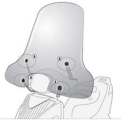 Givi A7053A Κιτ Τοποθέτησης Ζελατίνας Μηχανής για Sym Symphony S 50 / 125 / 150 '09-'20 GIVSYMKIT07