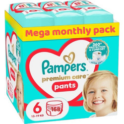 Pampers Premium Care Pants Monthly Pack Πάνες Βρακάκι No6 15+kg 168τμχ