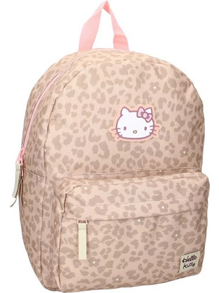Hello Kitty Leopard And Laughter Σχολική Τσάντα Πλάτης Νηπιαγωγείου Μπεζ 230-01125