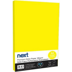 Next Χαρτόνι Α4 160gr/m² 100 Φύλλα Κίτρινο