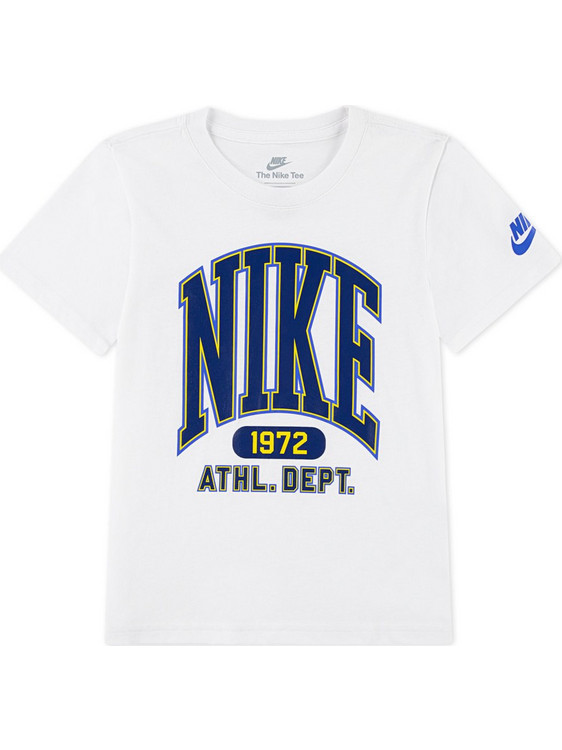 Nike Παιδικό T-Shirt Κοντομάνικο Λευκό Navy Μπλε 86N298-001