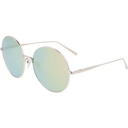 Longchamp LO116SA-770 Ανδρικά Γυαλιά Ηλίου Στρογγυλά Μεταλλικά Ασημί Φακό