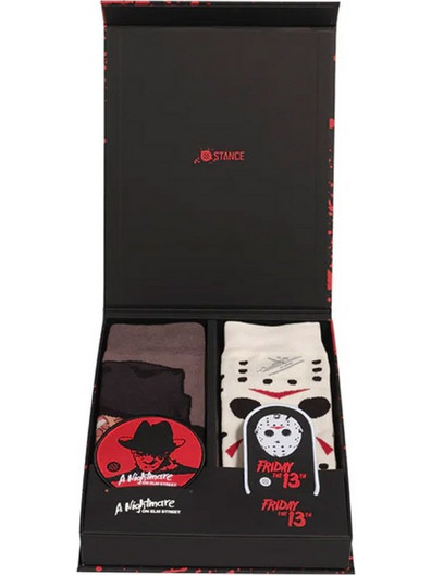 Stance Freddy Jason Ανδρικές Κάλτσες Ψηλές με Σχέδια Λευκές Ανθρακί 2Pack A545C24FBX-MUL