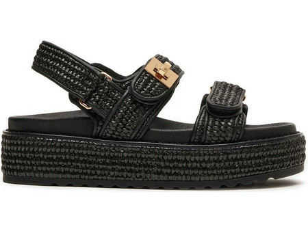 Steve Madden Bigmona Καλοκαιρινές Γυναικείες Πλατφόρμες Χαμηλές Μαύρες SM11003034-00S