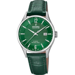 Festina Ανδρικό Ρολόι με Πράσινο Δερμάτινο Λουράκι F20007/5