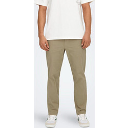 Only & Sons Ανδρικό Παντελόνι Chino Ελαστικό Κανονική Εφαρμογή Μπεζ 22029765