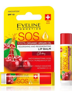 Eveline SOS Nourishing & Regenerating Cherry Lip Balm SPF10