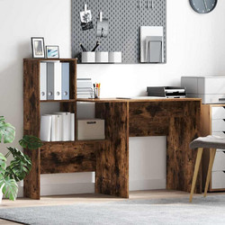 vidaXL Γραφείο Ξύλινο με Βιβλιοθήκη 131.5x50x106.5cm 869302