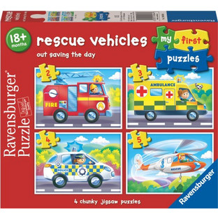 Παιδικό Puzzle Ravensburger 4 in 1 2 + 3 + 4 + 5 Κομμάτια Οχήματα Διάσωσης