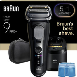Braun Series 9 Pro+ Black 9655CC Ξυριστική Μηχανή Προσώπου Επαναφορτιζόμενη Αδιάβροχη