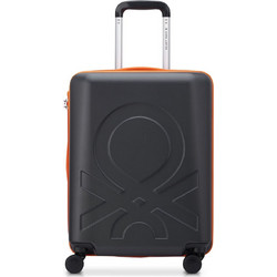 Delsey x Benetton Βαλίτσα Καμπίνας 55x40x20cm με 4 Ρόδες Μαύρη