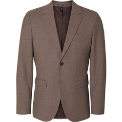 Selected Χειμερινό Ανδρικό Blazer Υφασμάτινο με Κανονική Εφαρμογή Καφέ 16098276