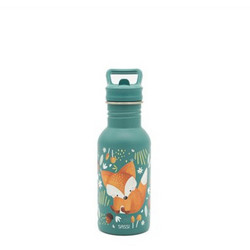 Sassi Crunchy the Fox Παιδικό Παγούρι Ανοξείδωτο με Καλαμάκι Βεραμάν 500ml
