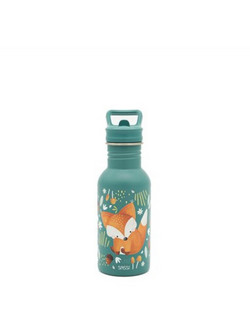Sassi Crunchy the Fox Παιδικό Παγούρι Ανοξείδωτο με Καλαμάκι Βεραμάν 500ml