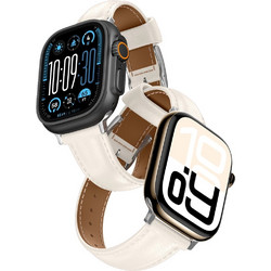 AMAZINGTHING Class Λουράκι Δερμάτινο Light Beige (Apple Watch 45 / 46 / 49mm)