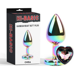 Chisa Novelties Hi-Basic Heart Πρωκτική Σφήνα Diamond Plug 7.1cm Ασημί Ροζ