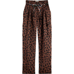 Scotch & Soda Faye Ψηλόμεσο Σατέν Γυναικείο Παντελόνι Relaxed Εφαρμογή Καφέ ULH01016F-297