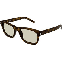 Saint Laurent SL819 005 Ανδρικά Γυαλιά Ηλίου Τετράγωνα Κοκάλινα Καφέ με Διαφανές Φακό