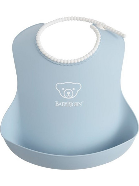 BabyBjorn Αδιάβροχη Σαλιάρα Πλαστική με Κουμπί & Τσέπη 4m+ Γαλάζια