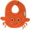 Zoocchini Charlie The Crab Σαλιάρα από 100% Βαμβάκι με Αυτοκόλλητο Πορτοκαλί