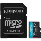 Kingston Canvas Go Plus Gen4 microSDXC 64GB Class 10 U3 V30 UHS-I A2 200MB/s + Adapter