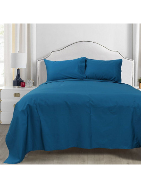 Beauty Home Σετ Σεντόνια Υπέρδιπλα Βαμβακοσατέν 240x270 Art 1200 Πετρόλ