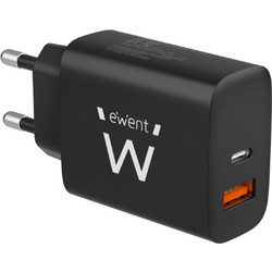 Ewent EW1319 Φορτιστής χωρίς Καλώδιο με Θύρα USB-A & Θύρα USB-C 20W