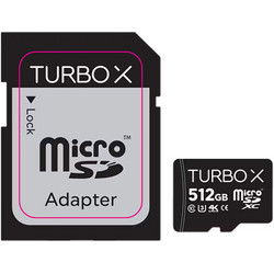 Turbo-X microSDXC 512GB Class 10 U3 UHS-I 100MB/s + Adapter