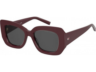 Tommy Hilfiger TH2224S LHF Γυναικεία Γυαλιά Ηλίου Τετράγωνα Κοκάλινα Μπορντό με Μαύρο Φακό