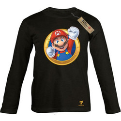 Takeposition Super Mario Hi Παιδικό T-Shirt Μακρυμάνικο Μαύρο 214-814-1094