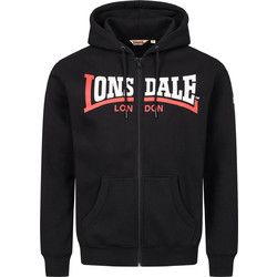 Lonsdale Ανδρική Ζακέτα Φούτερ με Κουκούλα και Φερμουάρ Μαύρη 117776-1519