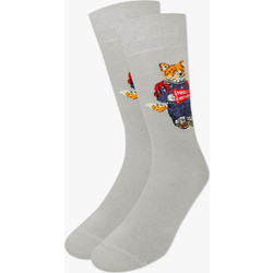 NODO Teddy Fox Βαμβακερές Ανδρικές Κάλτσες Ψηλές με Σχέδια Γκρι S14396