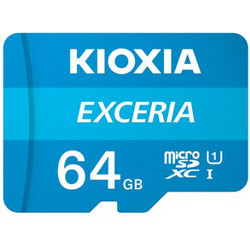 Kioxia Exceria microSDXC 64GB Class 10 U1 UHS-I 100MB/s + Adapter