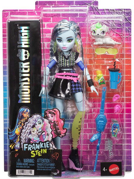 Mattel Monster High Frankie Stein with Black Pleather Skirt & Pet Watzie