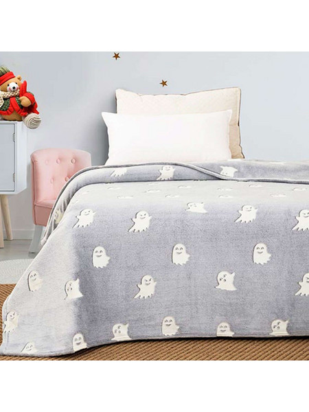 Sunshine Home 05 Ghost Παιδική Κουβέρτα Fleece Φωσφοριζέ 160x220 Γκρι