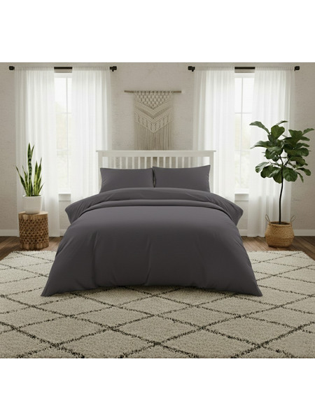 Melinen Σεντόνι King Size Βαμβακοσατέν 270x270 Lavish Satin Dark Grey