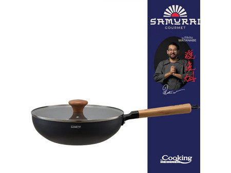 Heinner Samurai Gourmet Wok Αλουμινίου Αντικολλητικό με Καπάκι 26cm HR-SNT-W26