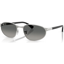 Ray-Ban RB3777 003/71 Ανδρικά Γυαλιά Ηλίου Οβάλ Μεταλλικά Ασημί με Μαύρο Φακό