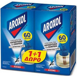 Aroxol Σετ Ηλεκτρικό Απωθητικό με Ανταλλακτικό Υγρό για Κουνούπια 45ml 2τμχ