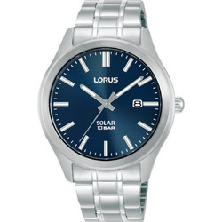 Lorus Ανδρικό Ρολόι Solar με Ασημί Μεταλλικό Μπρασελέ RX389AX9