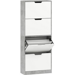 HOMCOM Παπουτσοθήκη Ξύλινη Γκρι M62.5xΠ26xΥ156cm 837-131V01GY