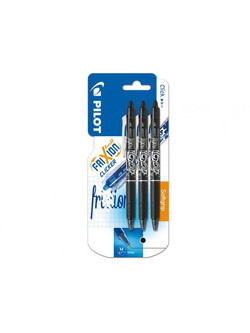 Pilot FriXion Clicker Σετ Στυλό Gel που Σβήνει 0.7mm Μαύρο 3τμχ