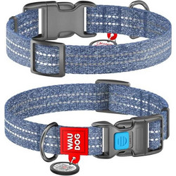 Waudog Reflective Κολάρο Σκύλου Navy Μπλε 2.5x33-49cm