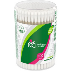 Normal Clinic Μπατονέτες Βαμβακερές Bamboo Μπεζ 100τμχ